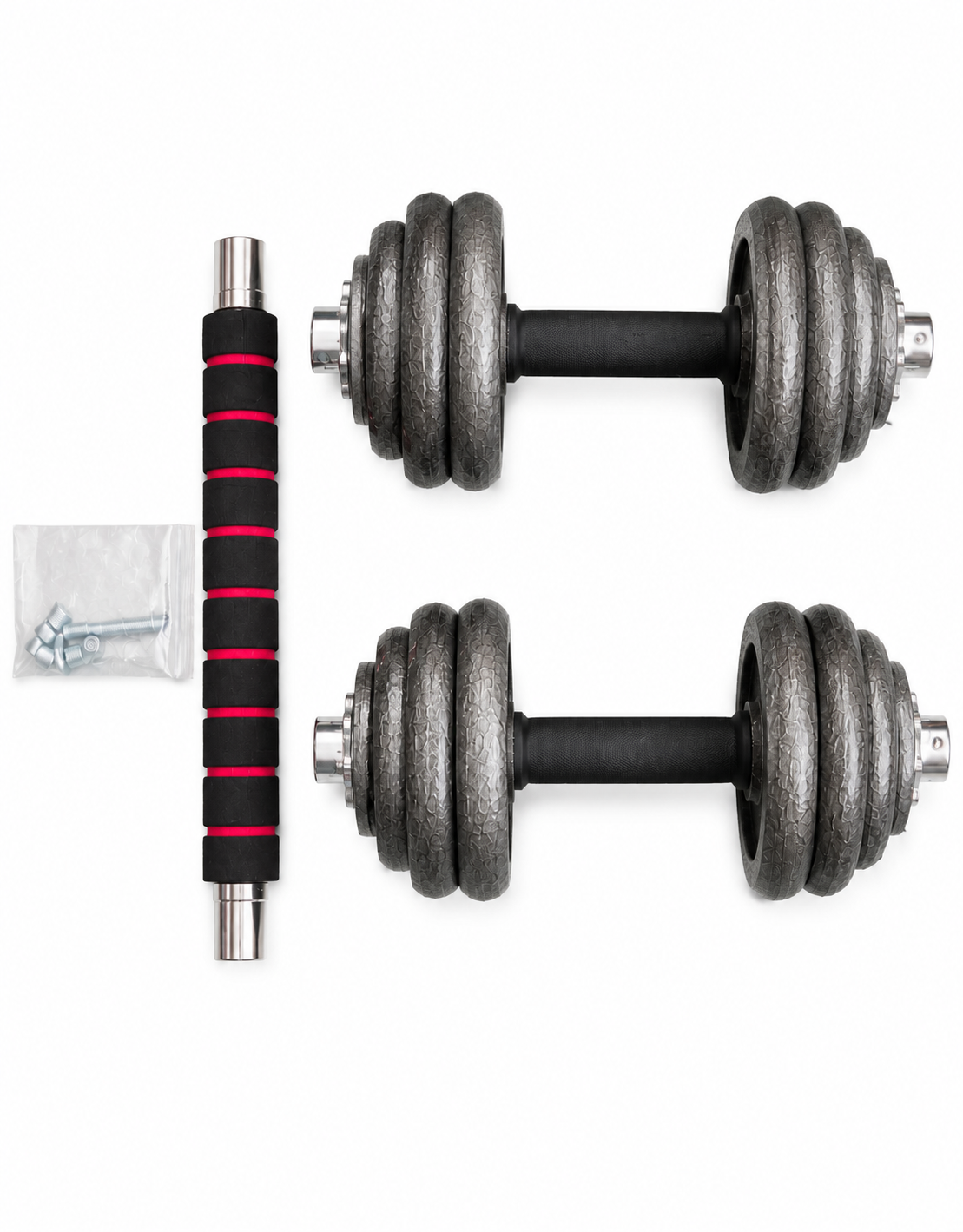 Set De Pesa Con Acople 30kg Negra
