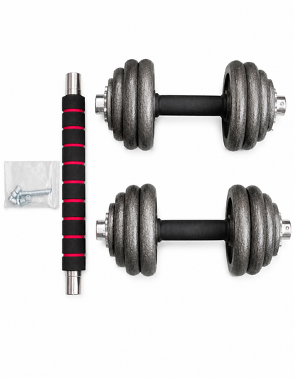 Set De Pesa Con Acople 30kg Negra