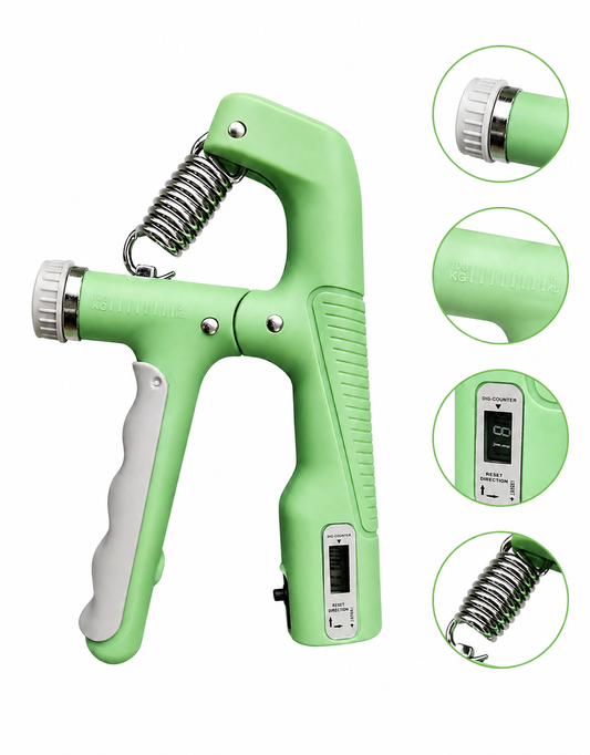 Ejertitador de Mano y Antebrazo Ajustable (10 kg - 100 kg) con Contador Digital
