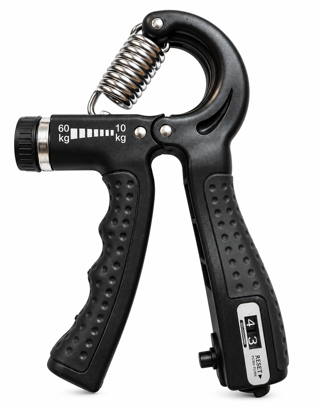 Ejertitador de Mano y Antebrazo Ajustable (10 - 60kg) con Contador Digital