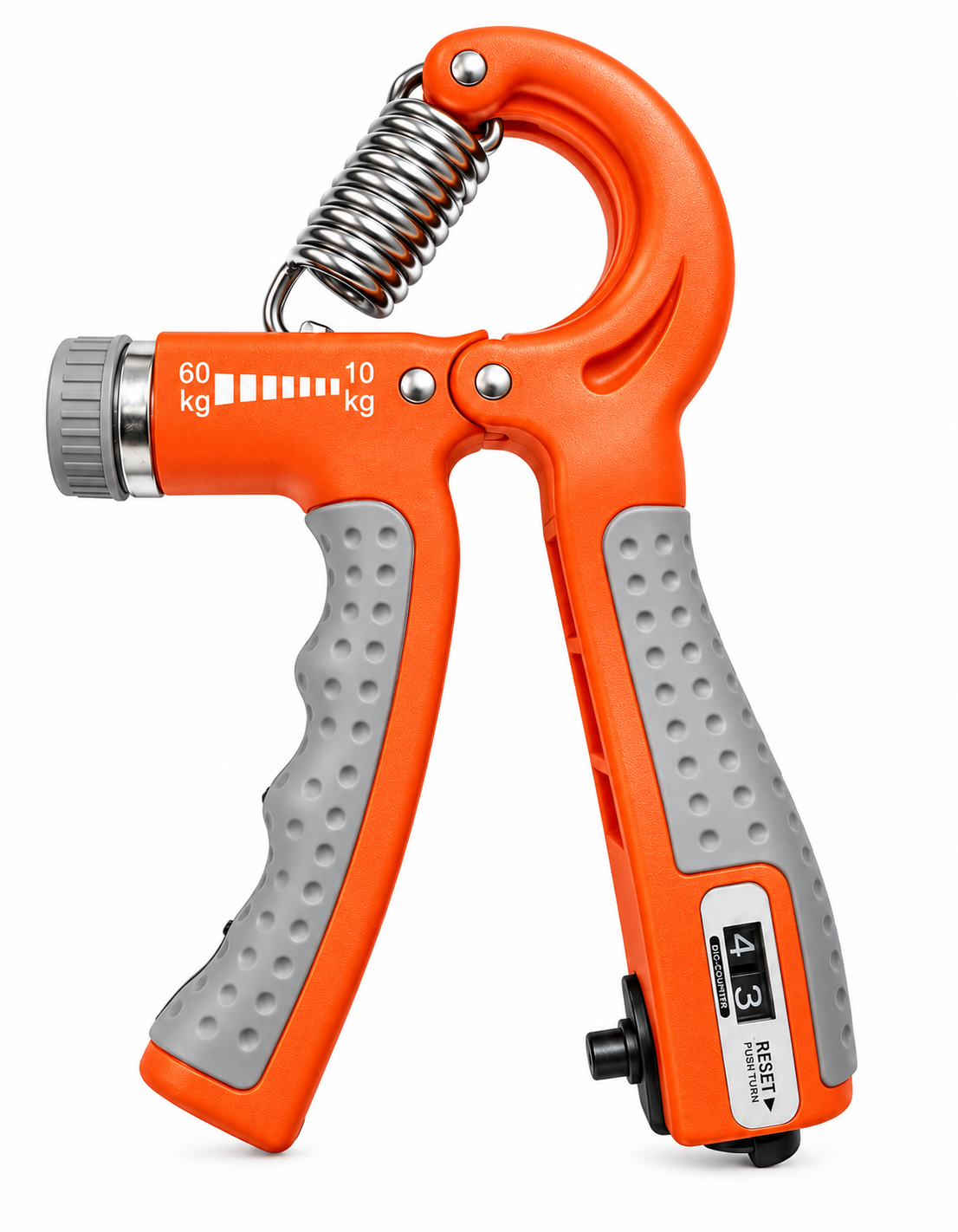 Ejertitador de Mano y Antebrazo Ajustable (10 - 60kg) con Contador Digital