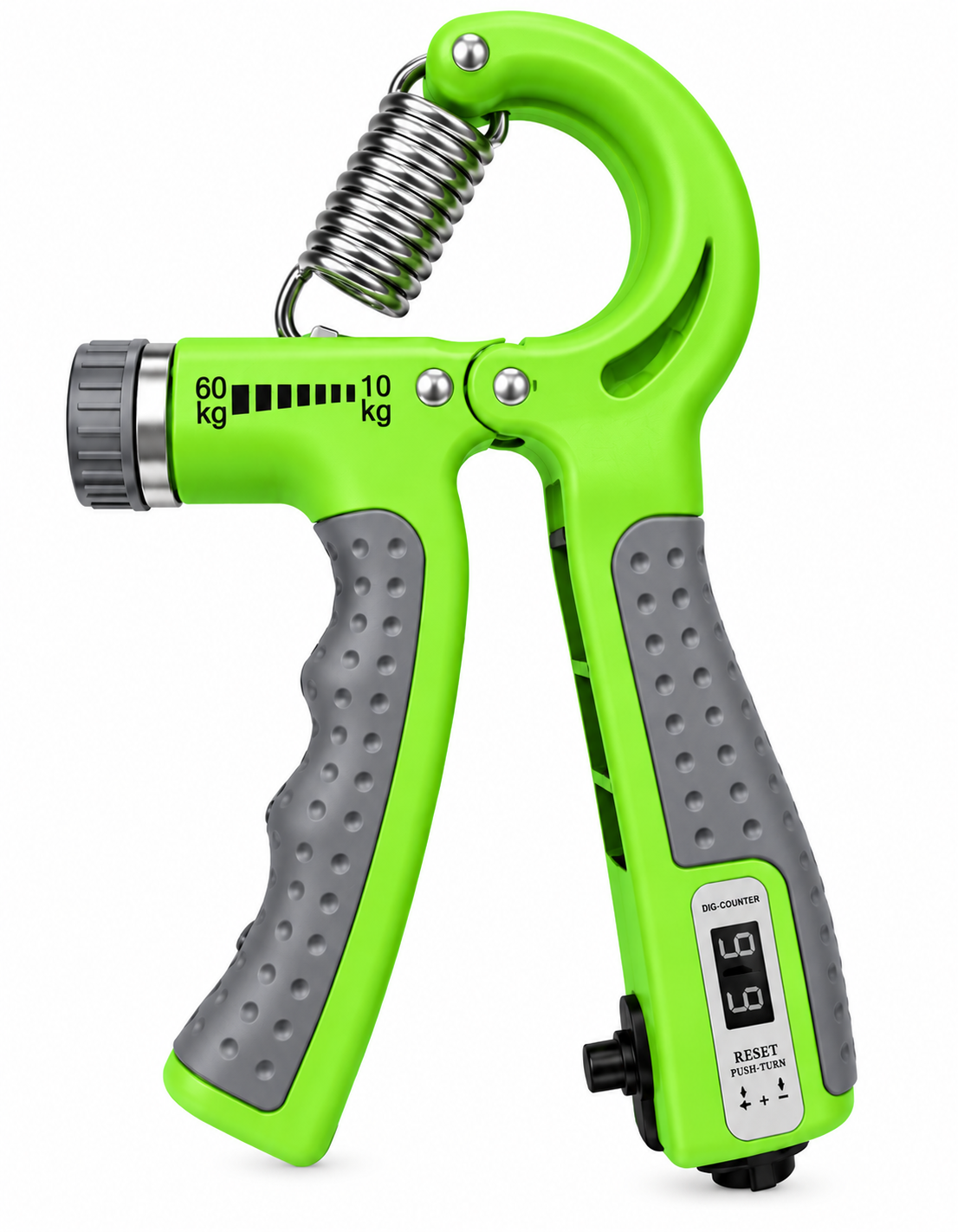 Ejertitador de Mano y Antebrazo Ajustable (10 - 60kg) con Contador Digital