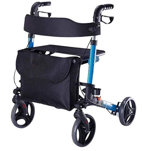 Andador Plegable con Asiento, Ruedas y Frenos