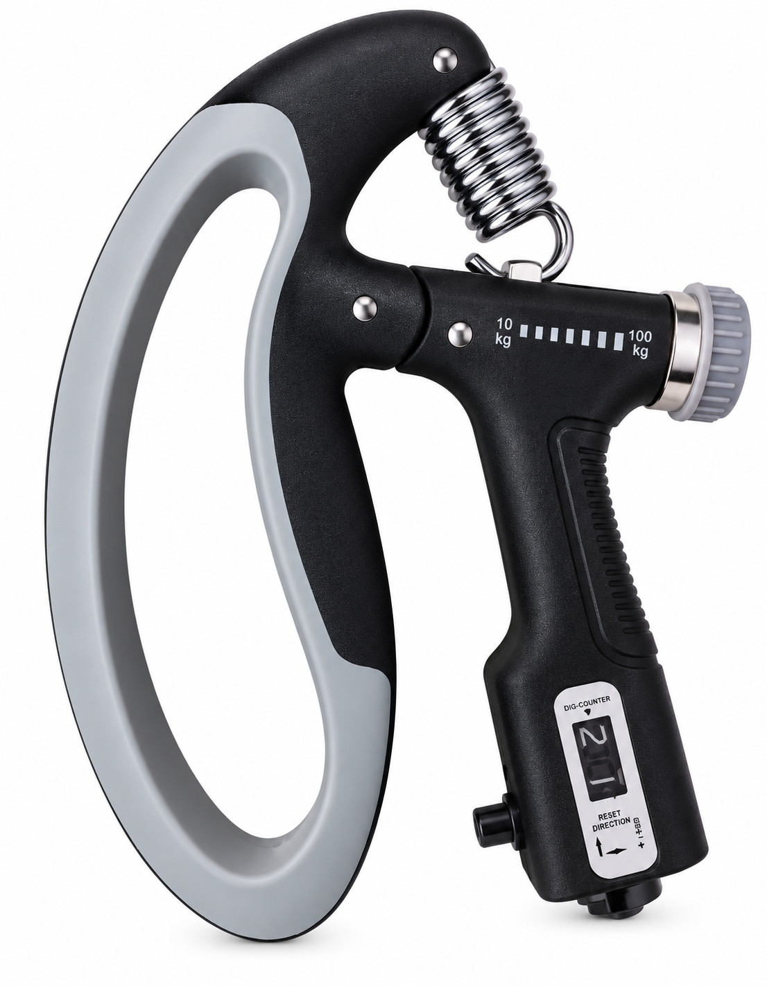 Ejertitador de Mano y Antebrazo Ajustable (10 - 100 kg) con Contador Digital